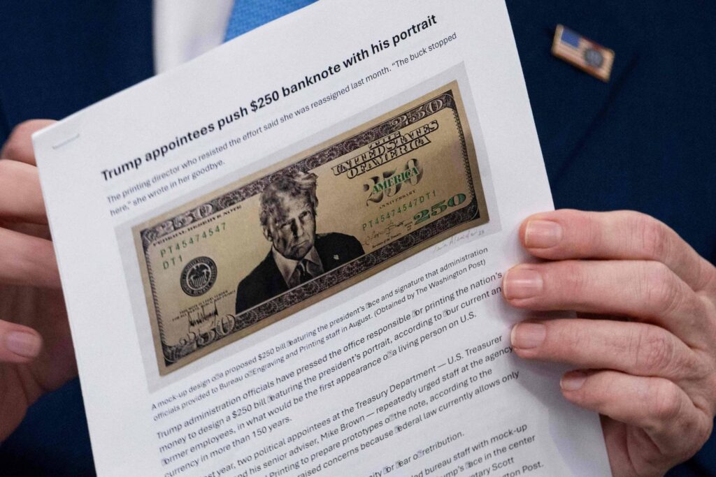 EUA planejam pôr rosto de Trump em nova nota de US$ 250 - 29/05/2026 - Economia